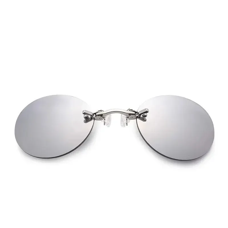 1-2PCS Clip-on neusbril Ronde randloze Matrix Morpheus zonnebril Mini frameloze vintage herenbril