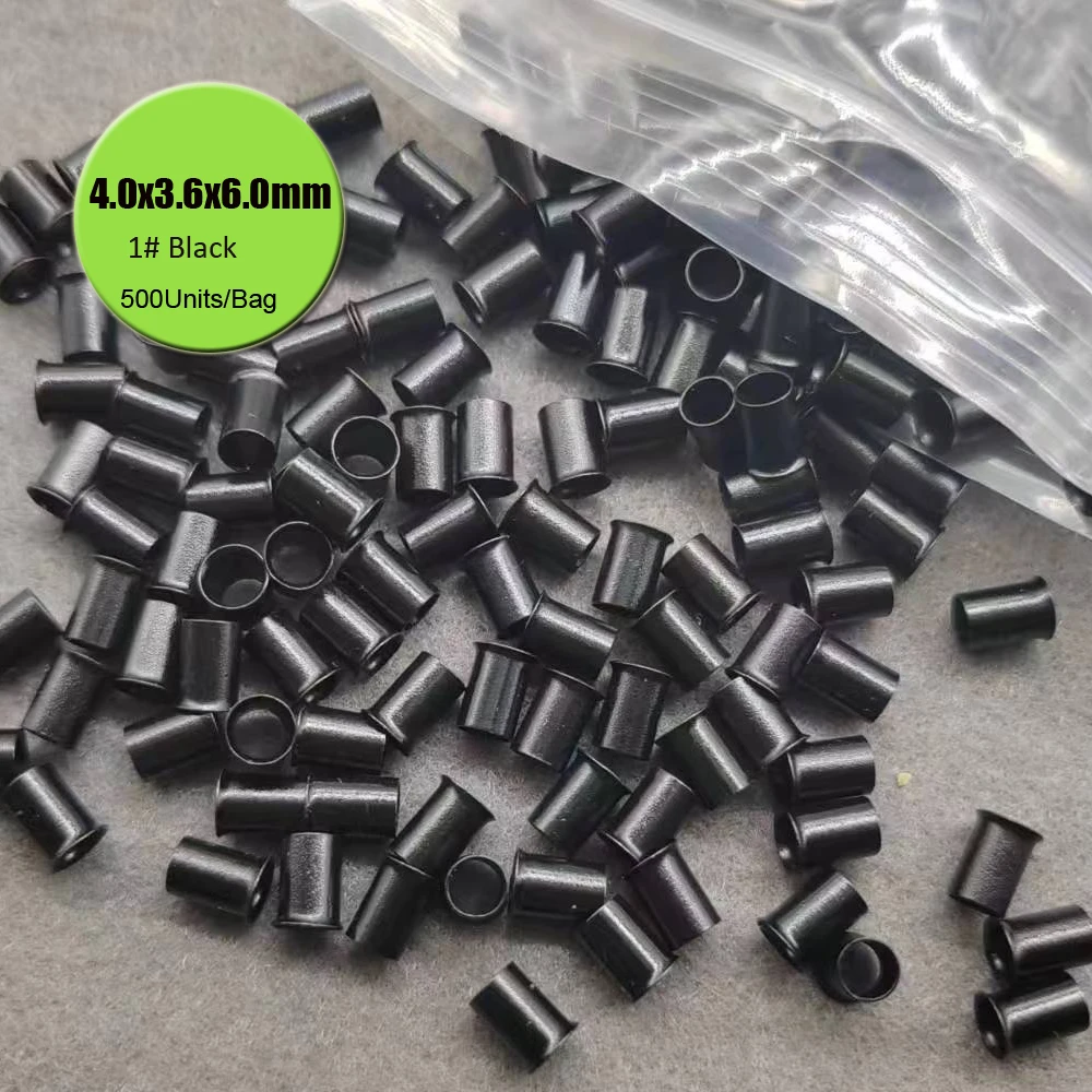 Flared Beads 500pcs Copper Micro Beads 4.0x3.6x6.0mm Hair Extensions Micro Ring Copper Bead Hair Extension Beads Rings For Hair