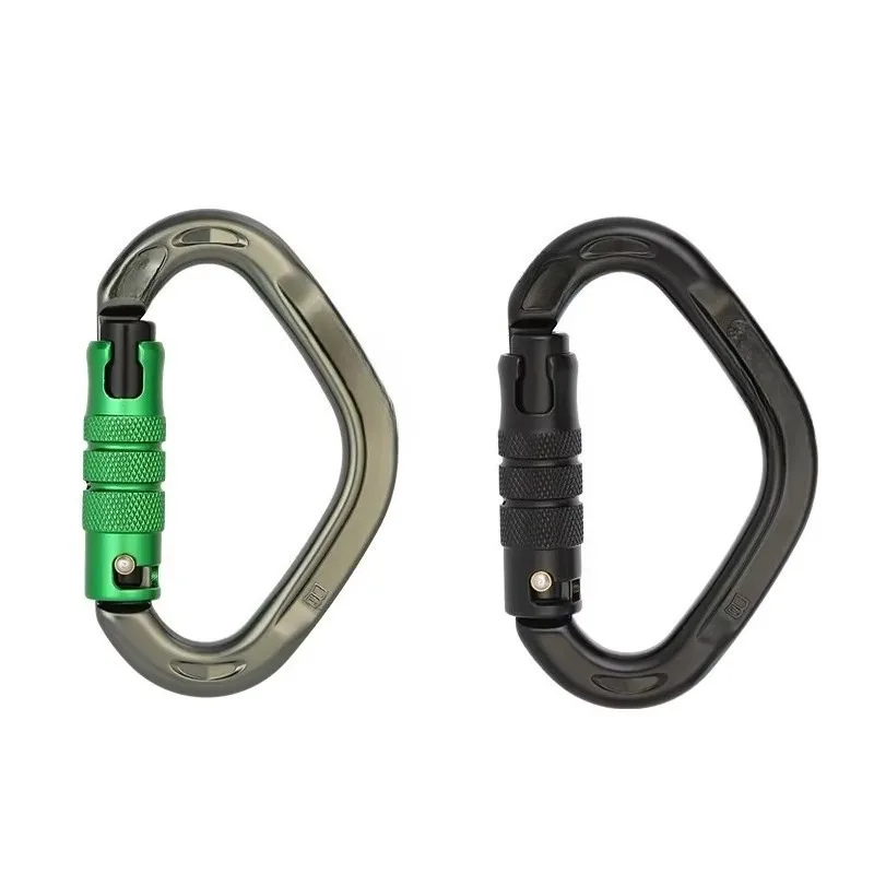 New 22kN 7075 aluminum semicircular tirple spring hook caving coal for rock climbing