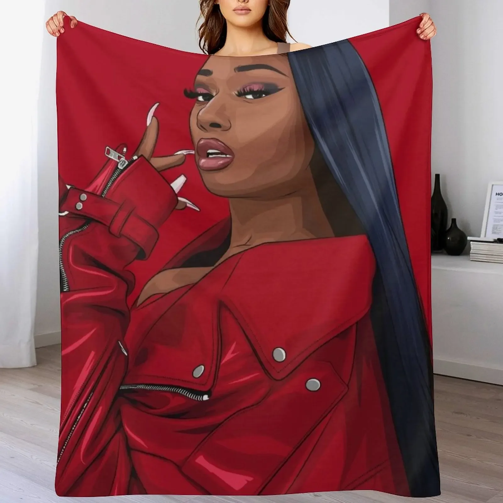 Megan Thee stallion Throw Blanket Bed covers halloween Blankets