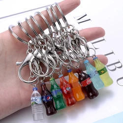 Fashion 8 Color Resin Bottle Trinket Women Keyring Simulation Glass Fanta Beverage Bottle Keychain Jewelry Pendant Gift Souveni