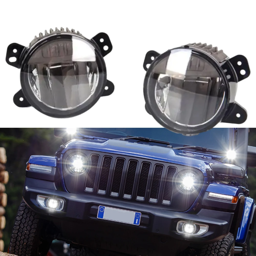 

2pcs Car Front Bumper LED Fog Lights 82215163 For Jeep Wrangler JL 2018-2024 Jeep Gladiator JT 2020-2024 Car Accessories