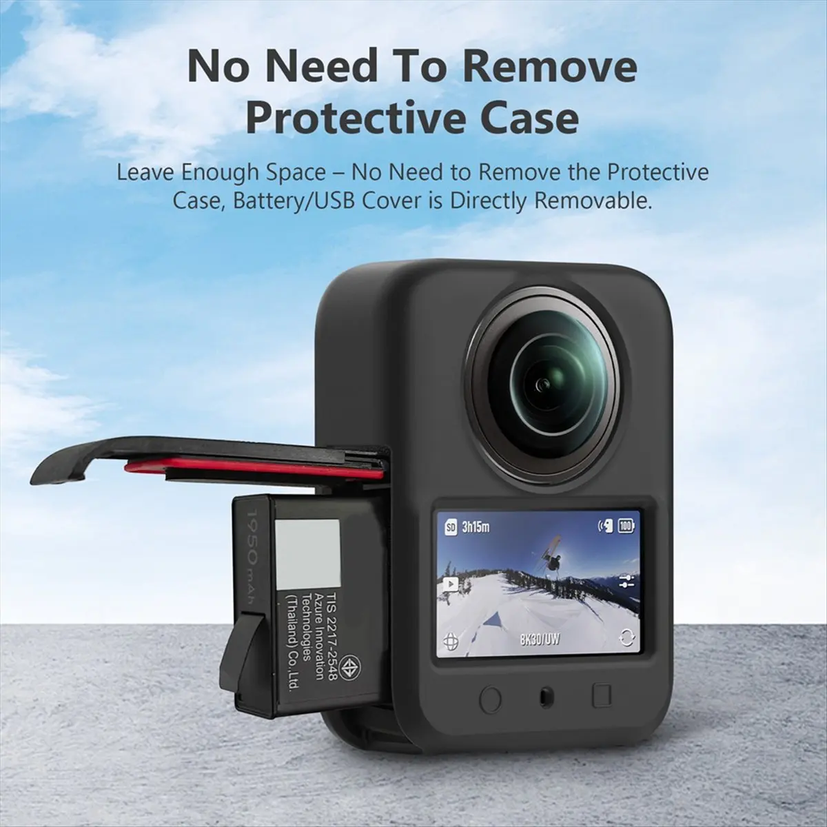 《Factory Direct》Silicone Case for 360 Protective Case with Lens Protective Case Action Camera Protect Accessories Black