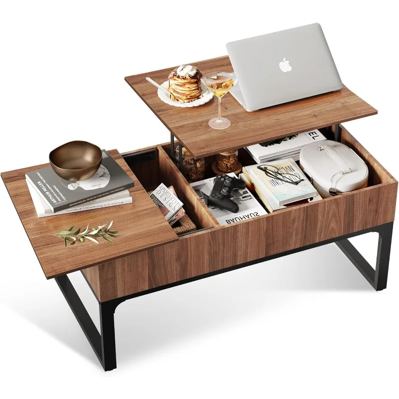 

Lift Top Coffee Table with Storage, 40.9" Coffee Table with Lifting Top & Sliding Cover, Wood Modern Center Table with 2 H