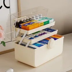 Multipurpose Organizer and Portable Handled Storage Box, 3-Layer Clear Plastic Case for Art Craft and Cosmetic
