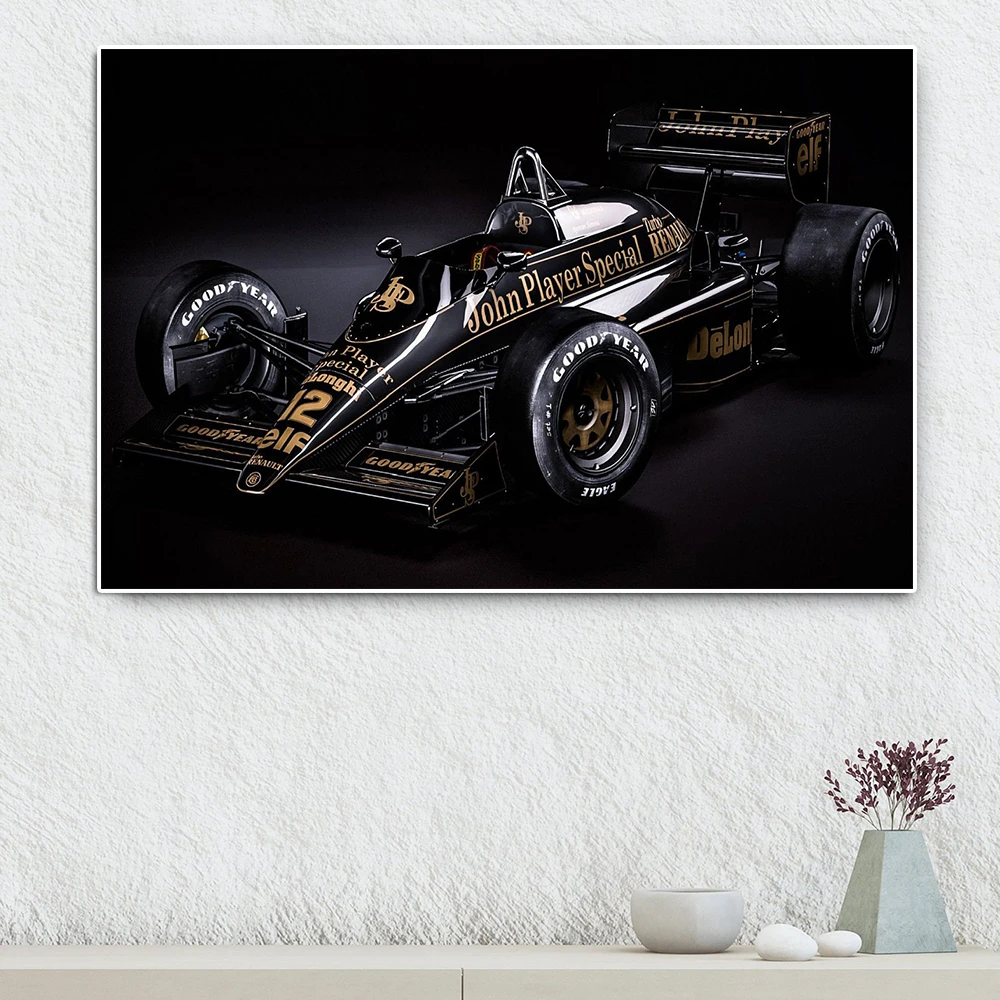 Retro Formula Grand Prix Racing Poster Ayrton Senna Vintage Race Car Canvas Painting Supercar Wall Art Living Room Home Decor