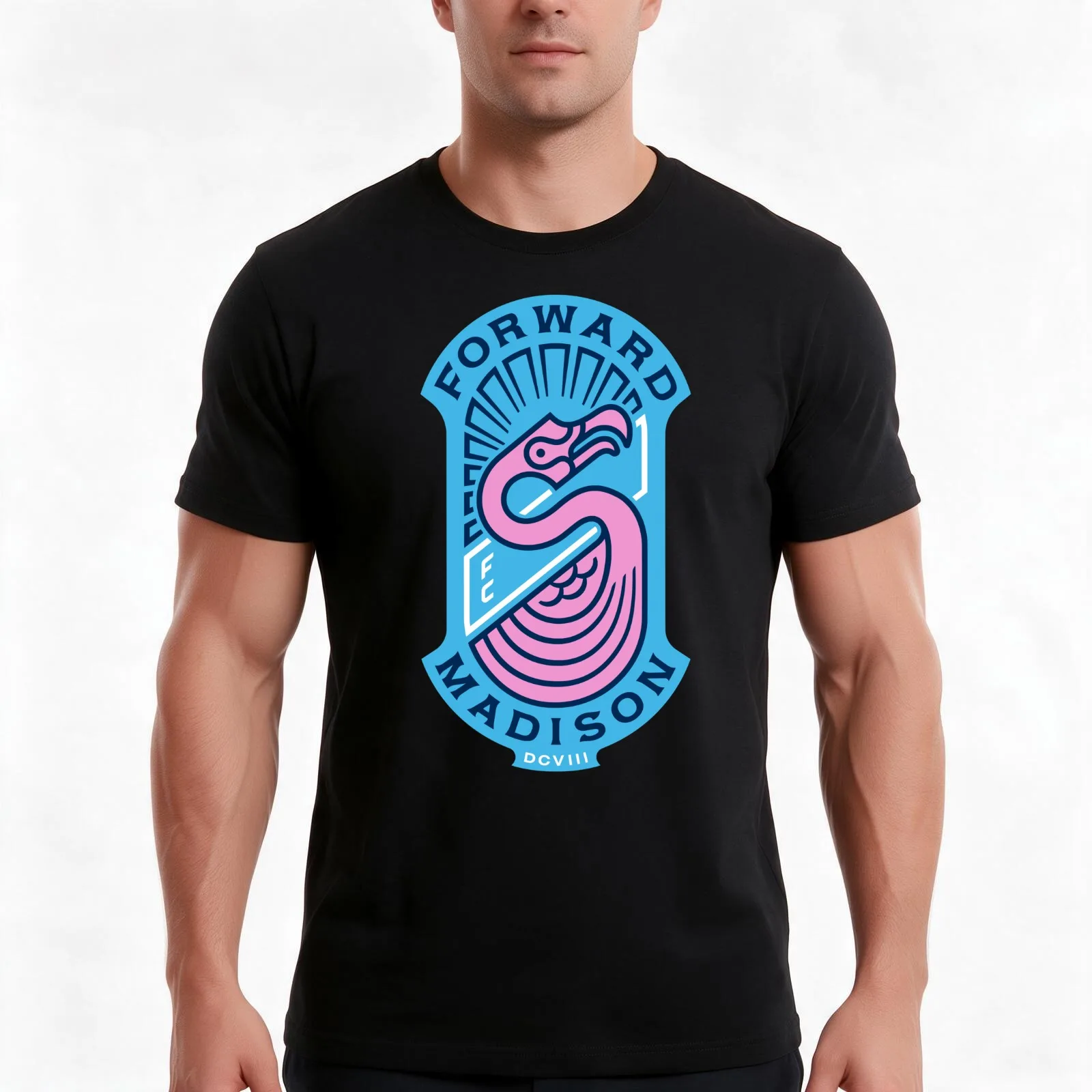 Forward Madison T-Shirt, Summer Casual Cotton Tee, Oversized Streetwear Tops, Vintage Graphic Print, Loose Fit Short Sleeve