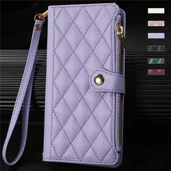 A55 A35 A16 A06 A25 A15 Phone Case for Samsung Galaxy A54 A34 A24 A14 A53 A33 A23 Side Zipper Hanging Rope Magnetic Flip Cases