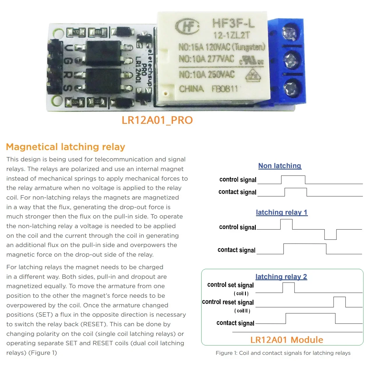 LR12A01 Magnetic Latching Relay Module DC 5V 12V 24V Self-locking Flip-Flop For  Remote Control Car Arduino ESP32