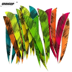 50Pcs/lot 4inch Hunting Arrow Feathers Natural Turkey Feathers Water Archery Fletches Ink Design Vanes Arrow Accessories