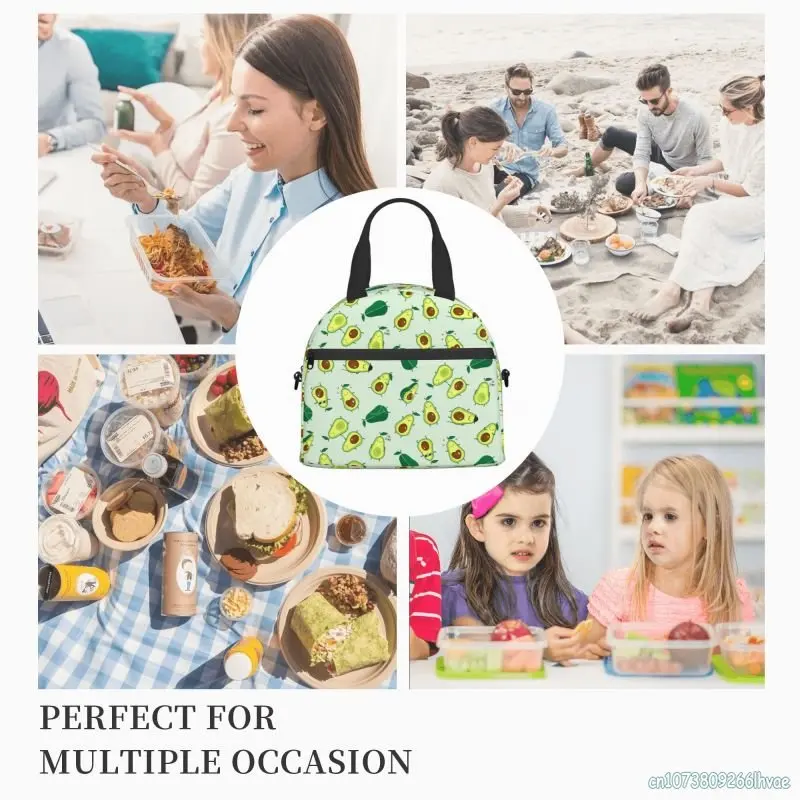 Simpatica borsa da pranzo isolata con stampa Avocado per donna borsa termica Bento Tote Bag scatola termica per il pranzo per il lavoro scolastico Picnic