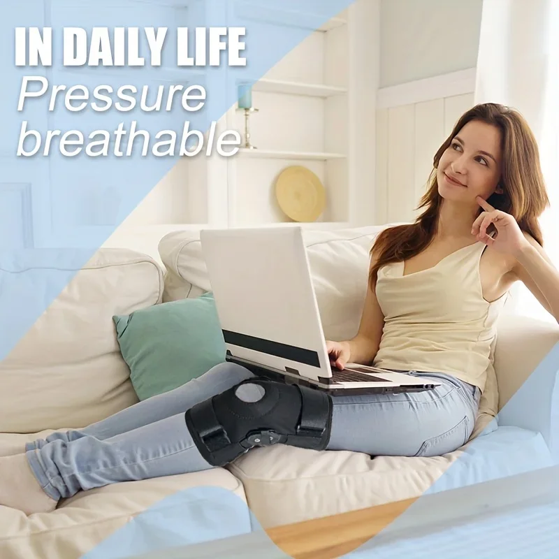 Adjustable Knee Brace with Side Stabilizers and Patella Gel Pads