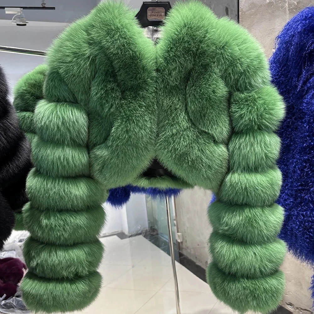 เสื้อโค้ทขนเฟอร์เทียมแบบครอป รุ่นใหม่ แฟชั่นสำหรับผู้หญิง เสื้อแจ็คเก็ตขนเฟอร์เทียม เสื้อโค้ทฤดูหนาวสำหรับผู้หญิง เสื้อคลุมแฟชั่นสำหรับผู้หญิง