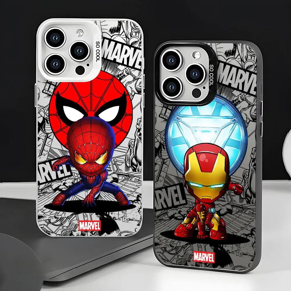 Funda Protectora para Teléfono Móvil con Diseño de Iron Man y Spiderman de Marvel para Xiaomi 14T 11 Lite 5G NE 12 12T 13T 13 Pro 14, Resistente a Golpes, en Varios Colores