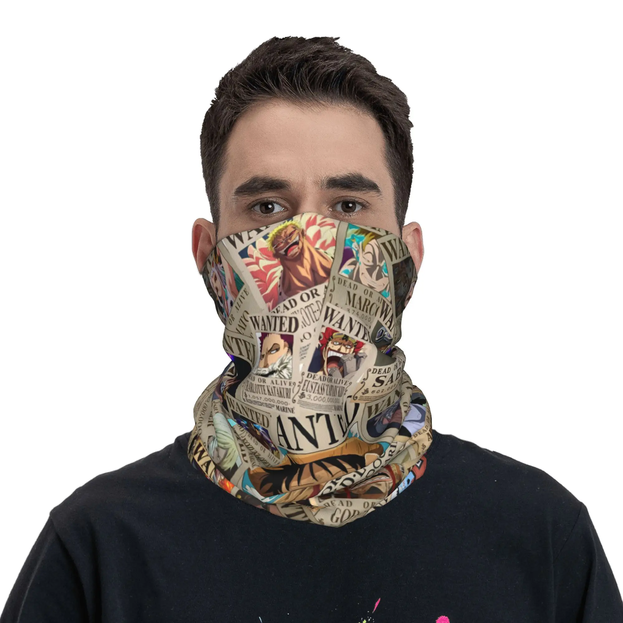 Balaclava Tubular de Una Pieza con Diseño de Luffy, Protección UV, Pañuelo Cubrecuello y Facial, para Hombres y Mujeres, Estilo Aventura y Cómic