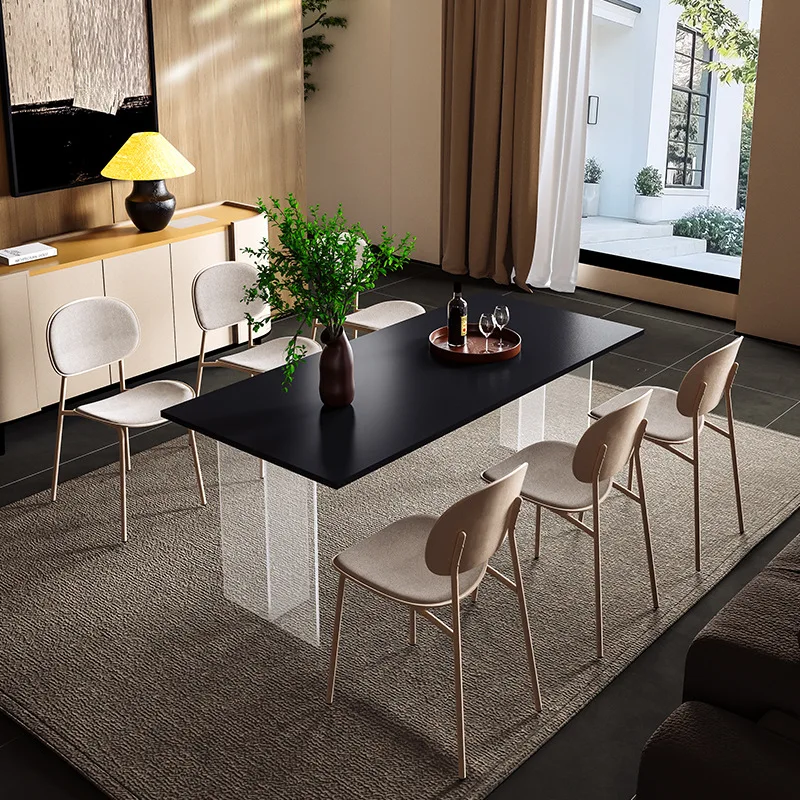 Medieval dining chair household fabric PU backrest stool simple desk chair B & B milk tea shop coffee shop commercial leather ch