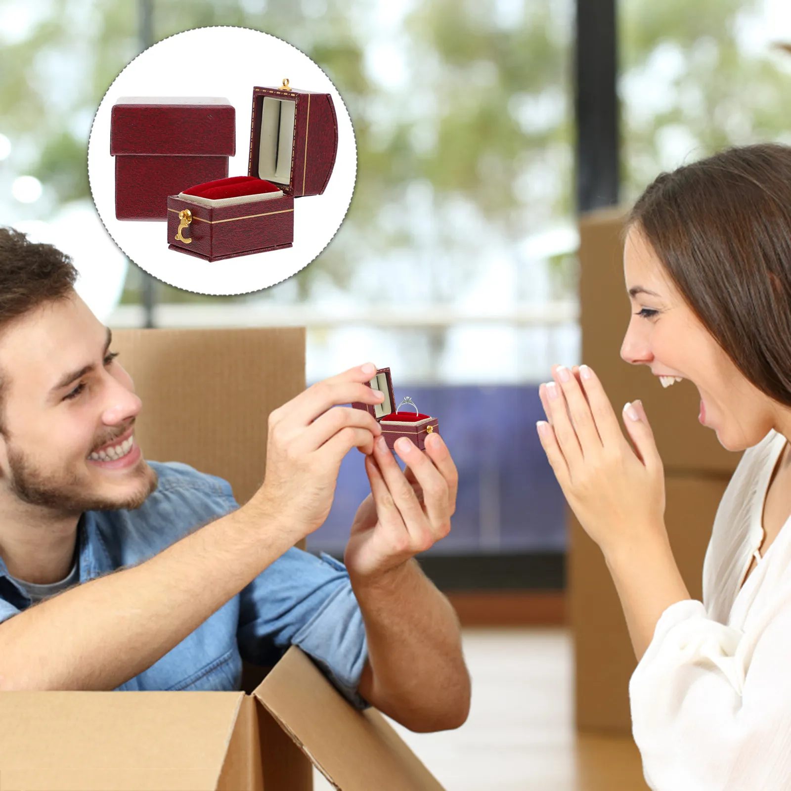 

Mini Retro Ring Storage Box Creative Jewelry Packing Container Decorative Organizer Romantic Gift for Wedding Anniversary
