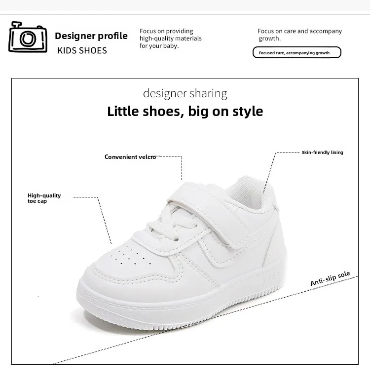 Herbst Kinder-Sneaker Jungen Freizeitschuhe Leder Flache Schüler-Gehschuhe Rutschfeste Mädchen Leichte Sport-Tennisschuhe – Detail 3