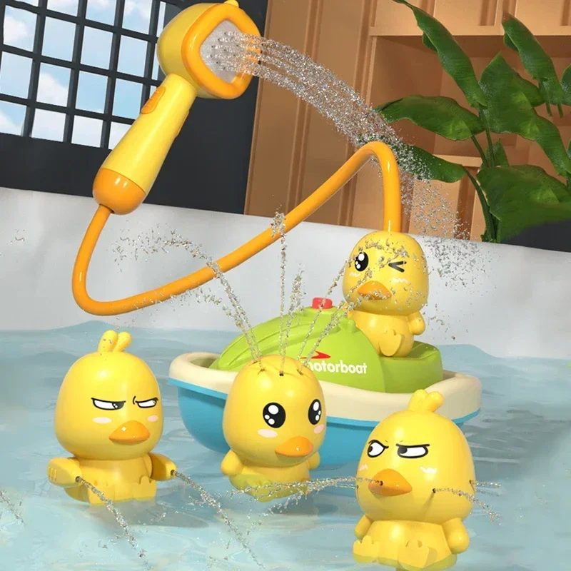 Cute Duck Electric Water Spray Bathroom Bathing Kid Bath Toys Kids Bath And Shower Bathtubs Interactive Boy girl Gifts