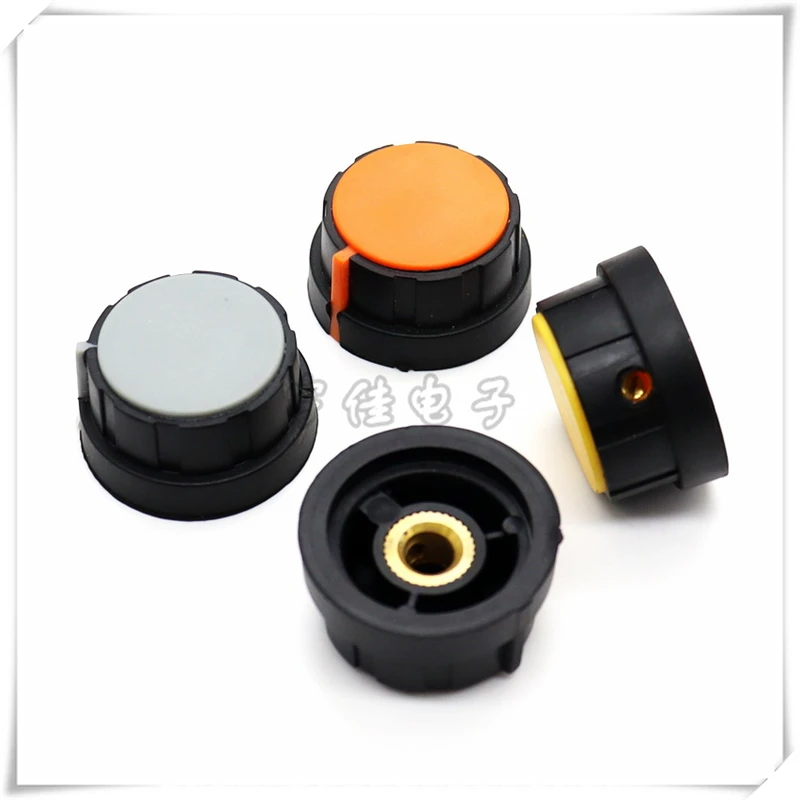 2PCS 31×16MM Rubber Knob Potentiometer Knob Cap Speed ​​Potentiometer Cap Copper Core 6MM Soft Rubber Knob Cap