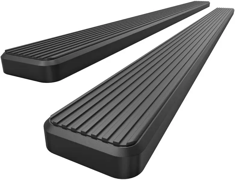 Running Boards 6-inch Black Compatible with Chevy Silverado GMC Sierra 1500 2001-2013 Crew Cab & 2500 3500 2001-2014 (Exclude CK