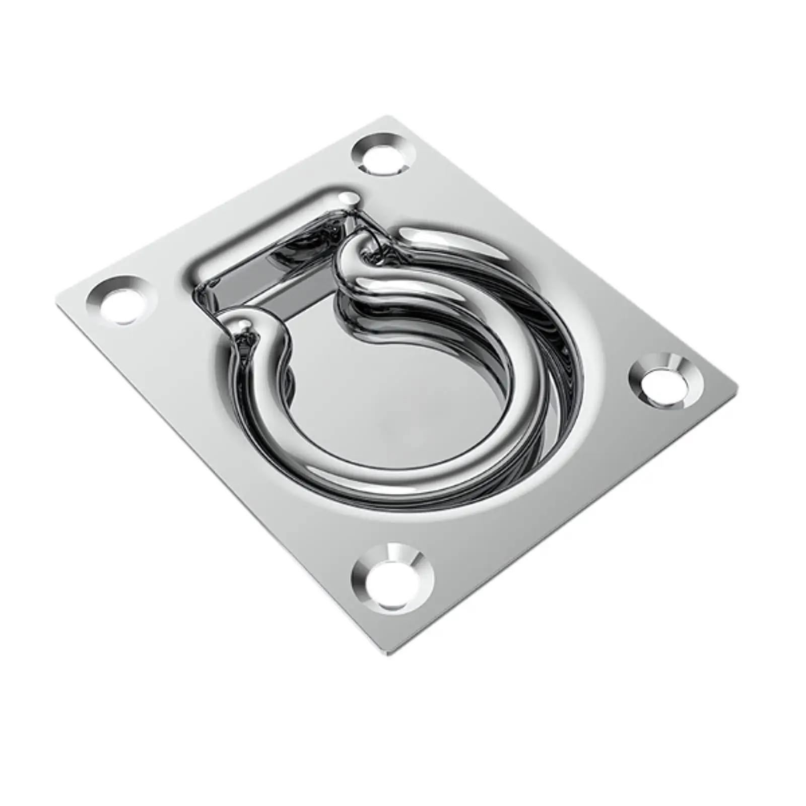 Heavy Duty Tie Down Ring Silver Recessed Plate Marine Deck Flooring Anchor for Yacht Trailer Vehicle