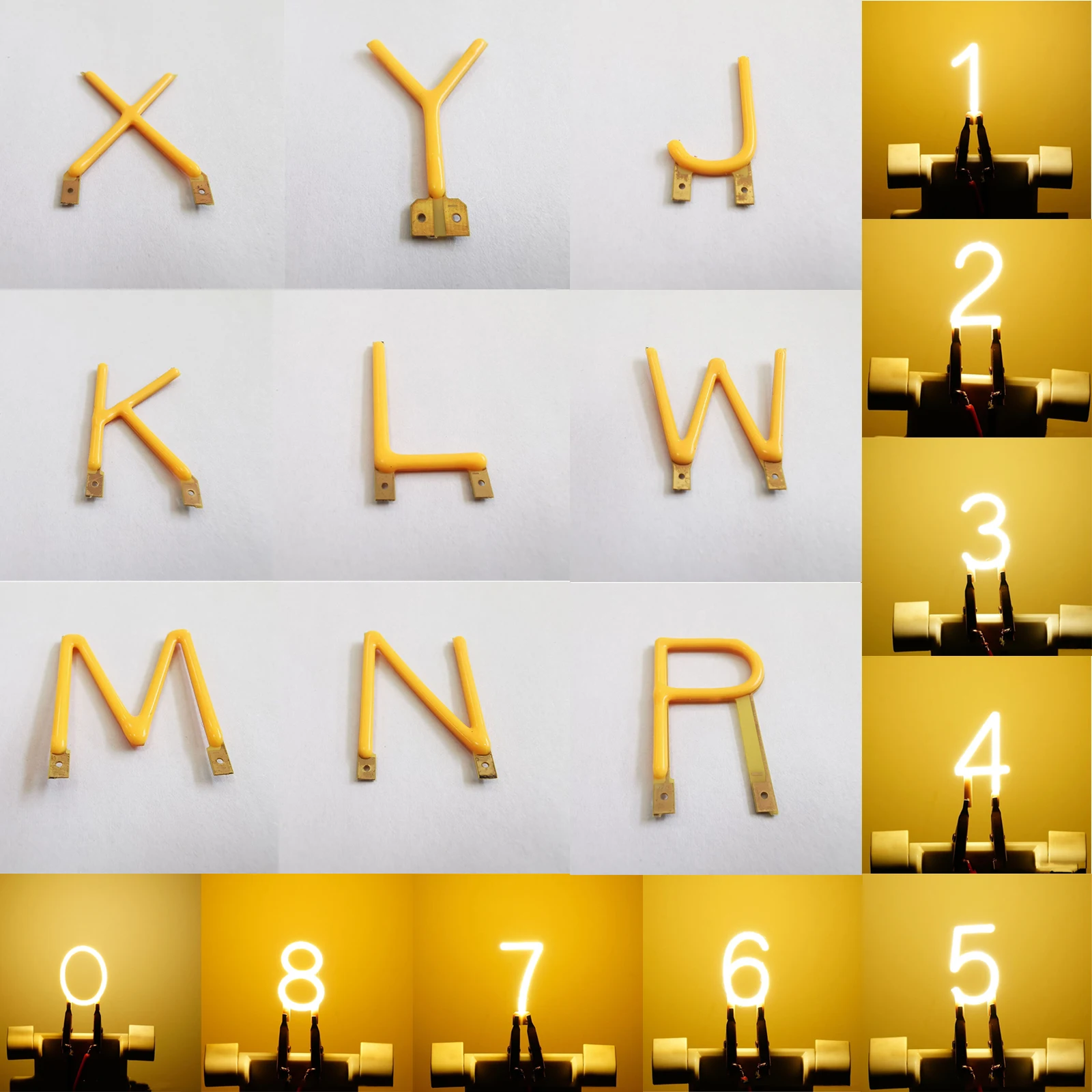 English Letter Number 360 Degree Luminous COB LED Filament 2200K Yellow Light Night Light Source Accessories