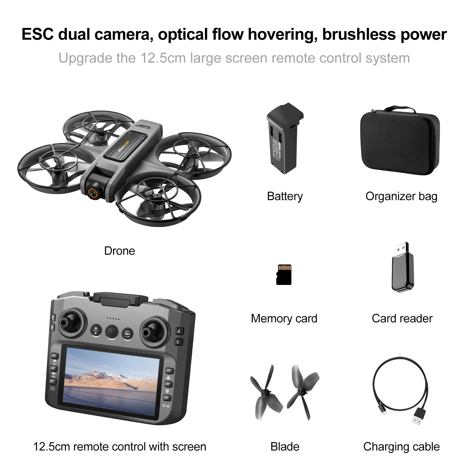 S156 Mini Drone 4K Professional HD Camera with Large Screen 2.4G WIFI FPV Dron Brushless Optical Flow Hover Folding Quadcopter