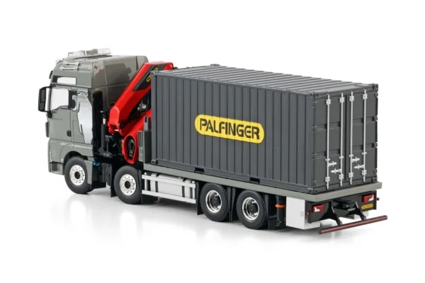 Diecast รุ่น WSI 1:50 Scale MAN TGX XXL 8X2 เพลารถแทรกเตอร์, ยูโร 6c PK 480 TEC7 รถบรรทุกคอนเทนเนอร์ติดตั้งเครน Trailer 04-2216
