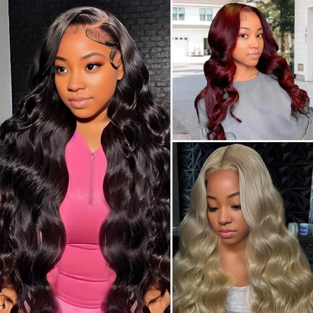 

Женский длинный кудрявый парик с центральным пробором, натуральный шелковистый, термостойкий, из высокотемпературного волокна, с фронтальным кружевом, волнистый, блонд, черный, синтетические волосы