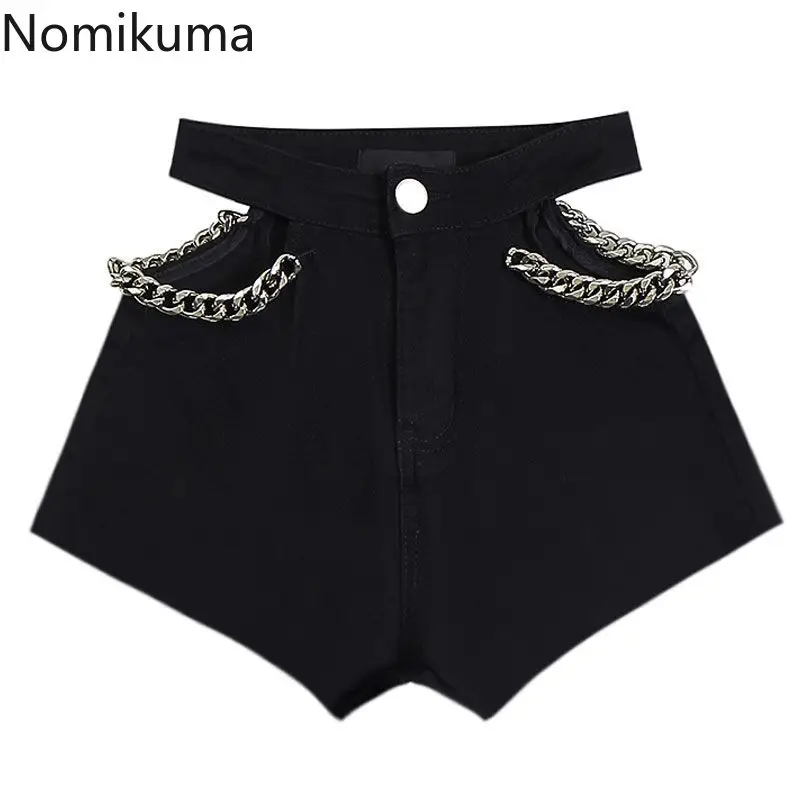 Neue Hosen Harajuku schwarz y2k Shorts Frauen sexy aushöhlen Sommer weites Bein Hosen Streetwear lässig Pantalones Cortos de Mujer