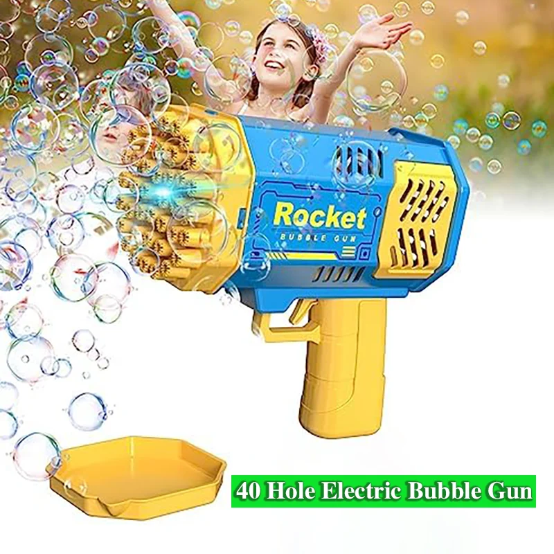 40-Hole Handheld Automatic Bubble Blowing Outdoor Electric Bubble Machine Childrens Christmas Toy Gift Battery-Free Bubble Water