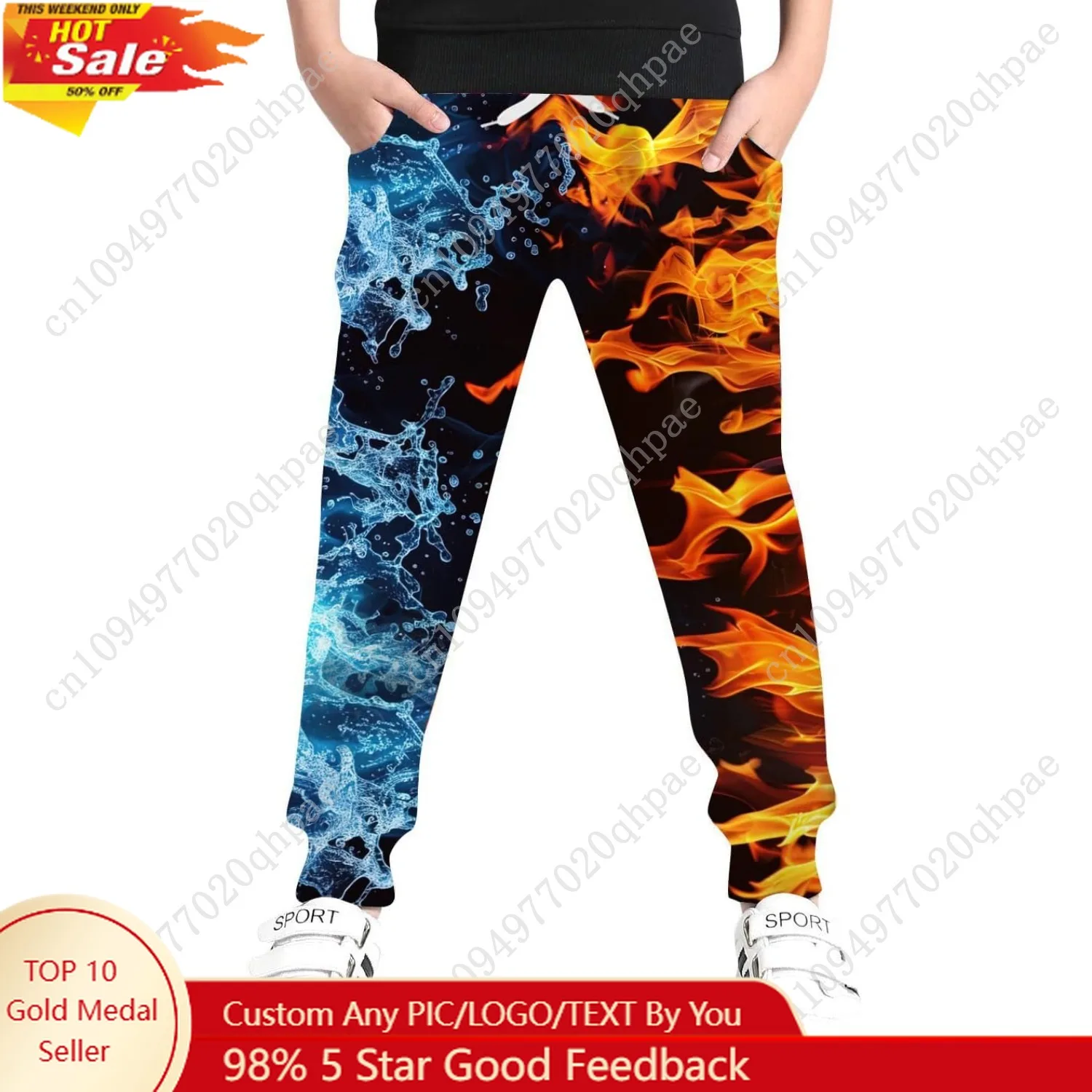 

6-16T Boys Pants Funny 3D Graphic Cool Casual Sweatpants Joggers with Drawstring