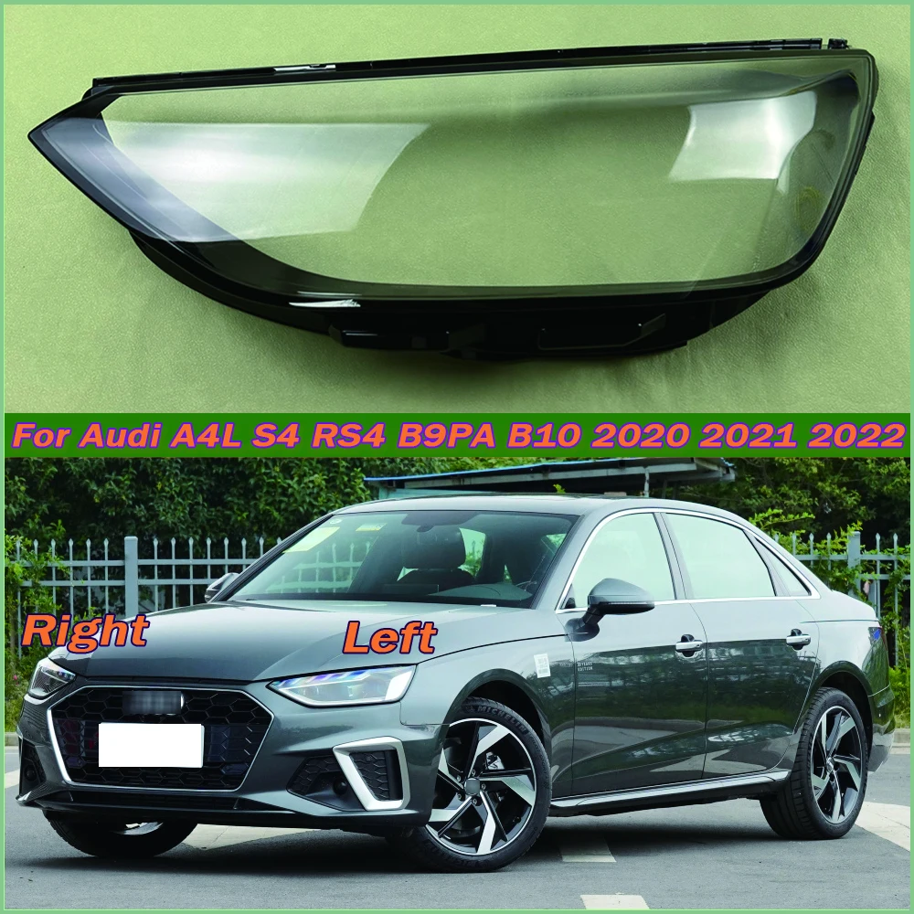 

For Audi A4L S4 RS4 B9PA B10 2020 2021 2022 Headlight Cover Transparent Lampshade Lamp Shade Plexiglass Replace Original Lens