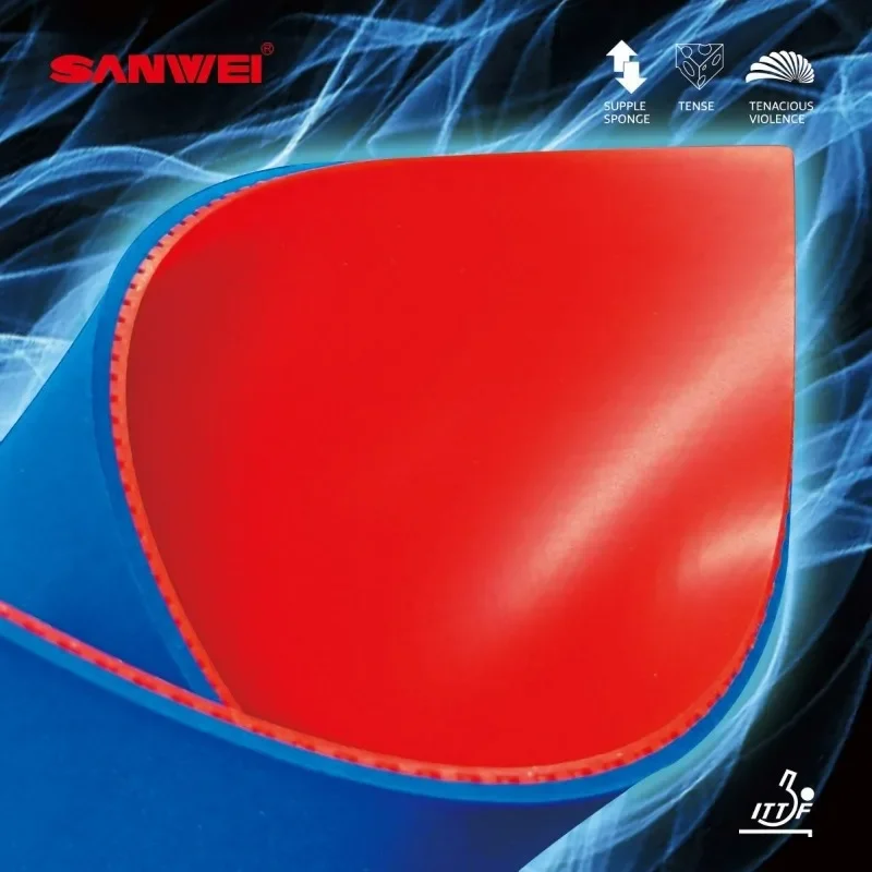 

SANWEI-T88 Blue Sponge Set Ping Pong Rubber Rapid Rotation Devouring Table Tennis Batting for Sports Fitness