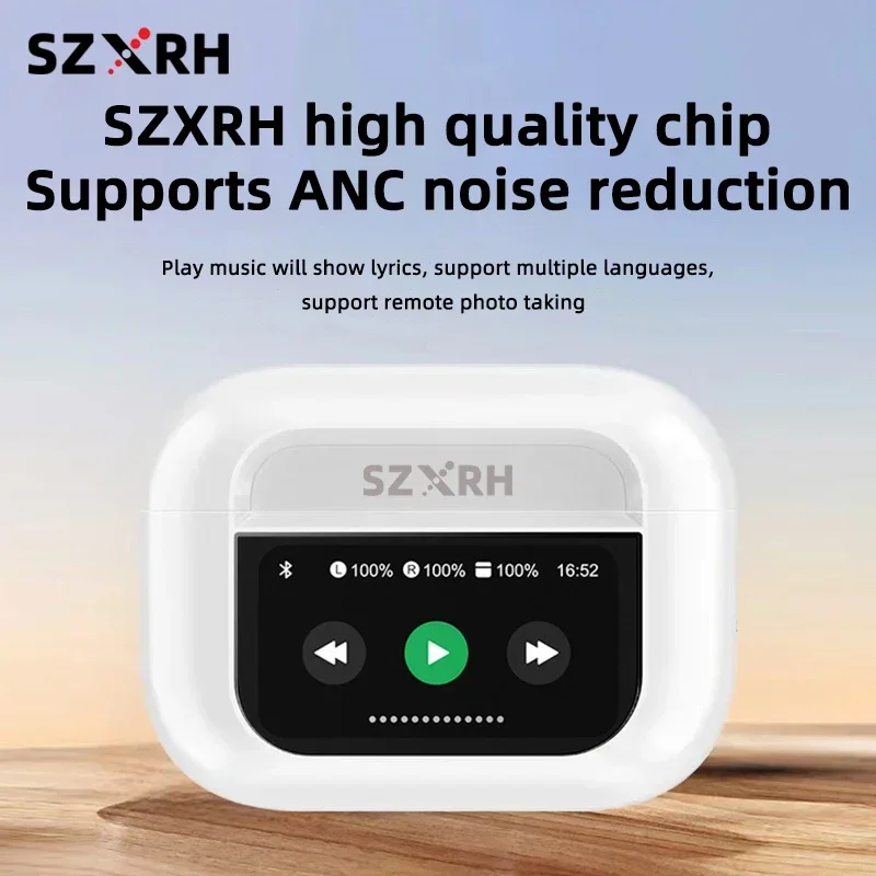 SZXRH Z50 ANC Wireless Bluetooth Headphones 5.4 LED Screen Headset TWS Earbuds Touch Noise Cancelling Earphones For Android iOS