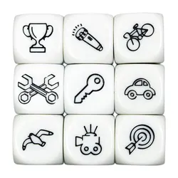 D6 Dice Set Telling Story Cube High Quality Acrylic 6 Sided Dice Funny Engraved Patterns For Games