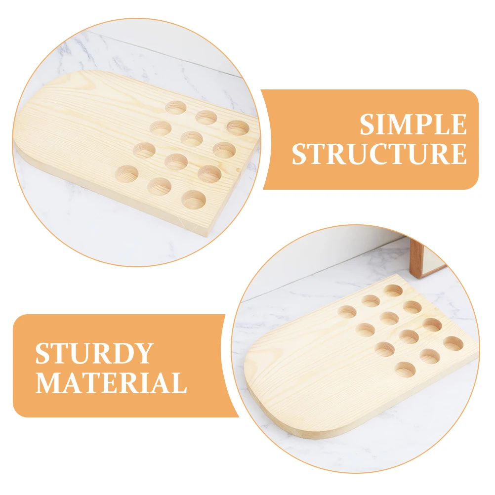 

12-Hole Essential Oil Bottle Rack Beige Wooden Material Storage Organizer for Salon Small Perfume Massage Oil Holder