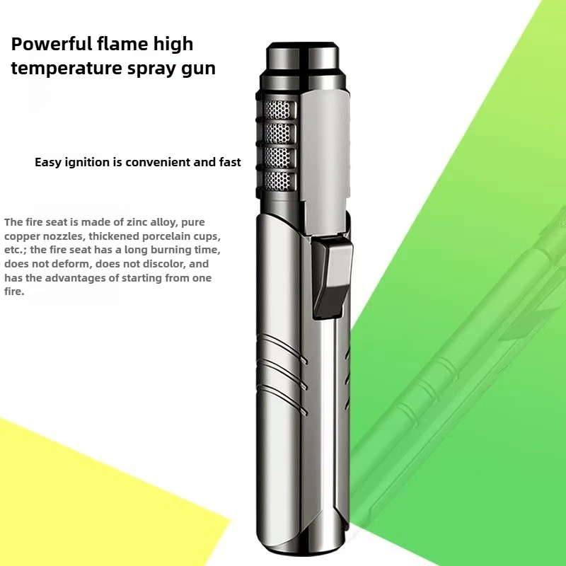 مسدس رش عالي الحرارة 1800 درجة، ولاعة غاز بيوتان معدنية مقاومة للرياح، شعلة زرقاء قوية، أداة لحام - 4