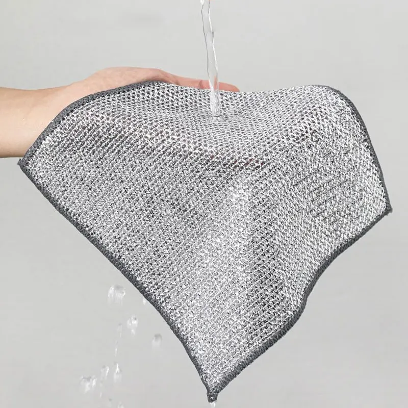 10 قطعة أطباق أسلاك الفولاذ متعددة الأغراض غير قابلة للخدش قابلة لإعادة الاستخدام تنظيف الملابس خالية من الرائحة فرك الملابس للأطباق تجهيزات المطابخ المطبخ