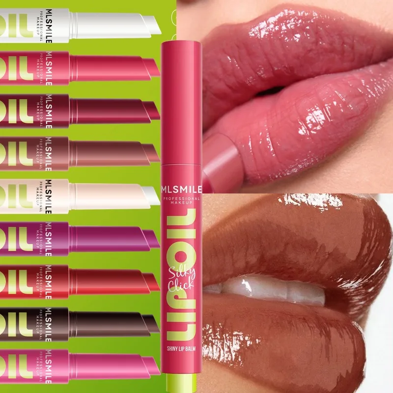 Mehrfarbiger Spiegel-Seidenglänzender Lipgloss Feuchtigkeitsspendender Fester Lippenstift Strahlender Glanz Langanhaltender Feuchtigkeits-Lippenöl-Balsam Kosmetik