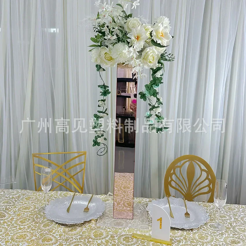 Wedding site arrangement props acrylic flower stand Lu Yin hotel exhibition hall square column flower stand dining table