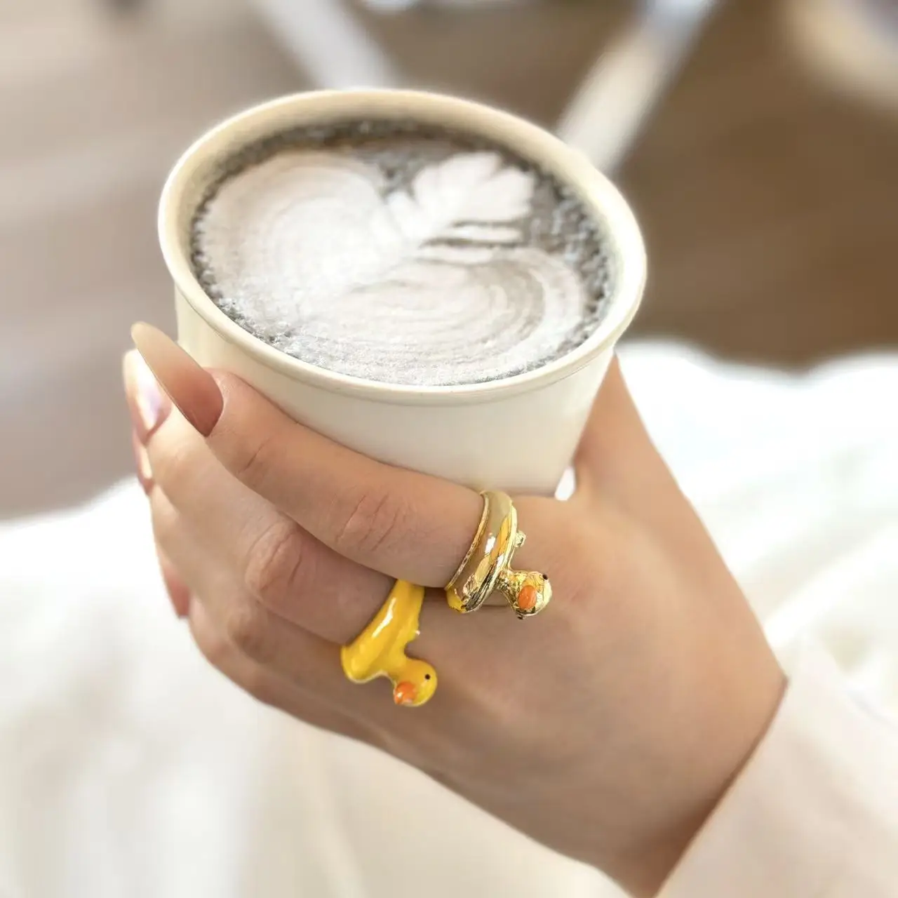 Anillo personalizado con diseño de animal, anillo de pato chapado en oro de 18k, estilo Instagram, nuevo diseño, ajustable