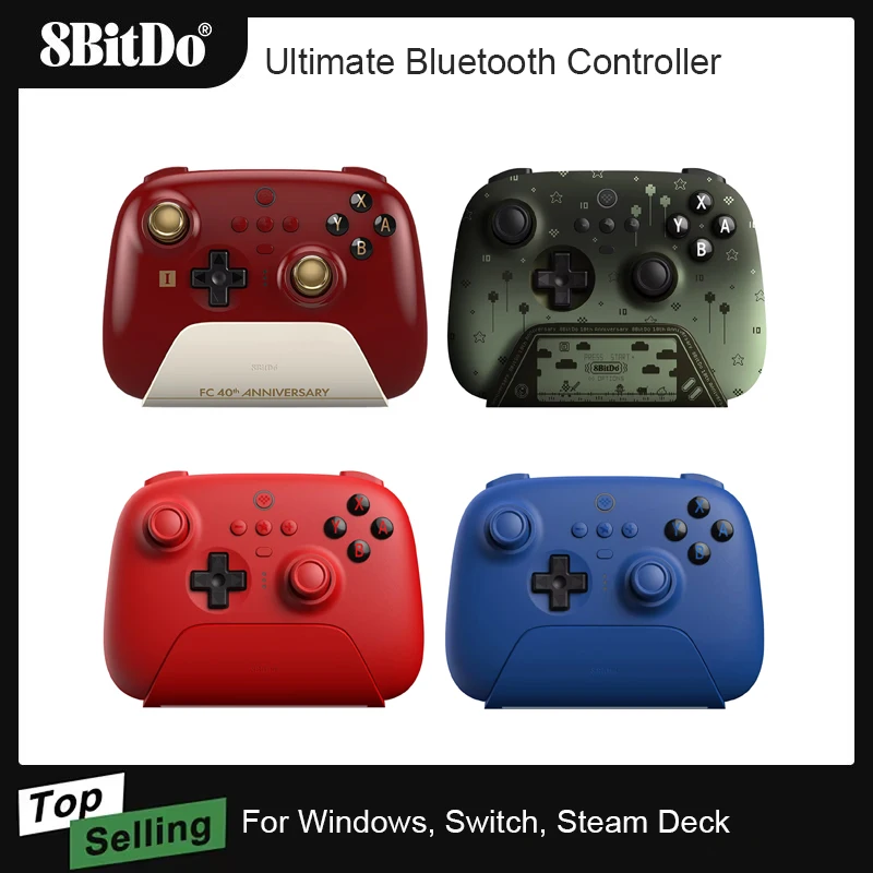 AKNES 8Bitdo Ultimate Bluetooth Controller Gamepad Joystick FC40 and 10th Anniversary Limited Edition for Switch Windows Steam