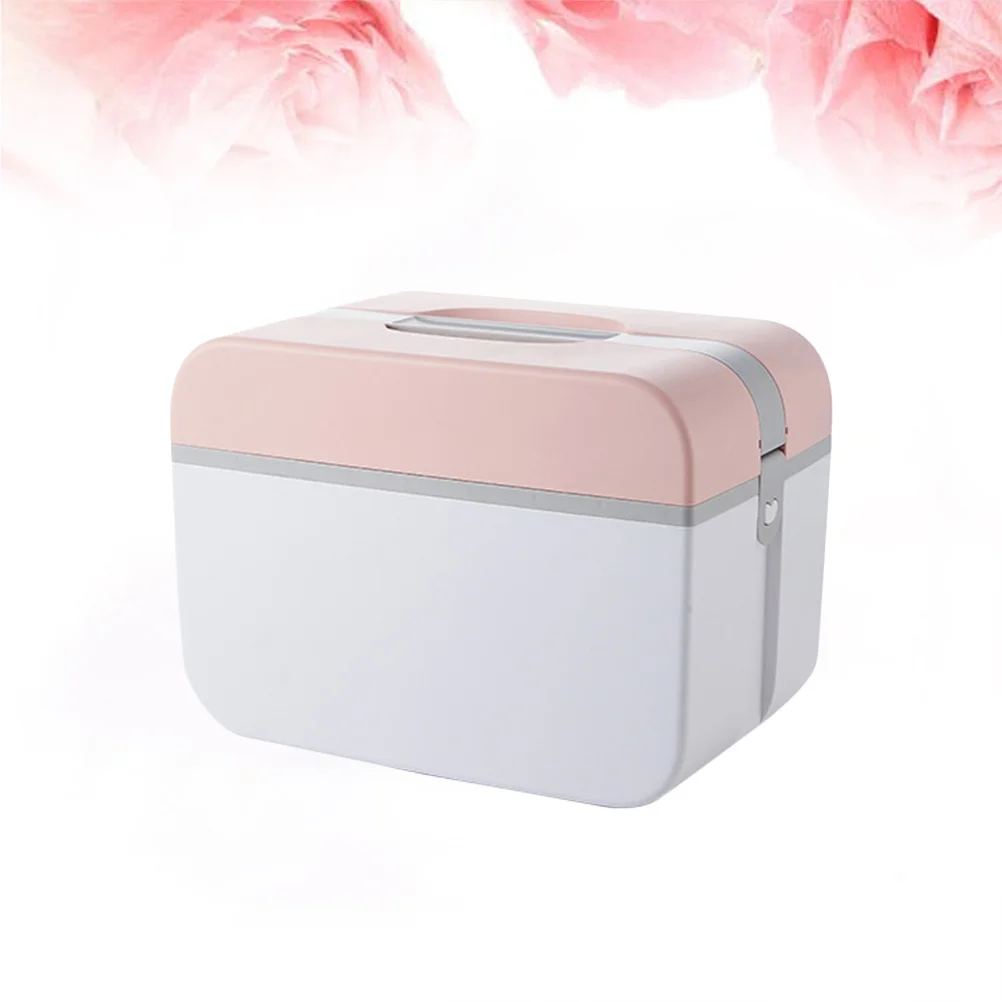 حافظة طبية بلاستيكية للطوارئ بطبقة مزدوجة صندوق تخزين متعدد الوظائف وردي 5235 حافظة طبية متوسطة محمولة لحالات الطوارئ #1