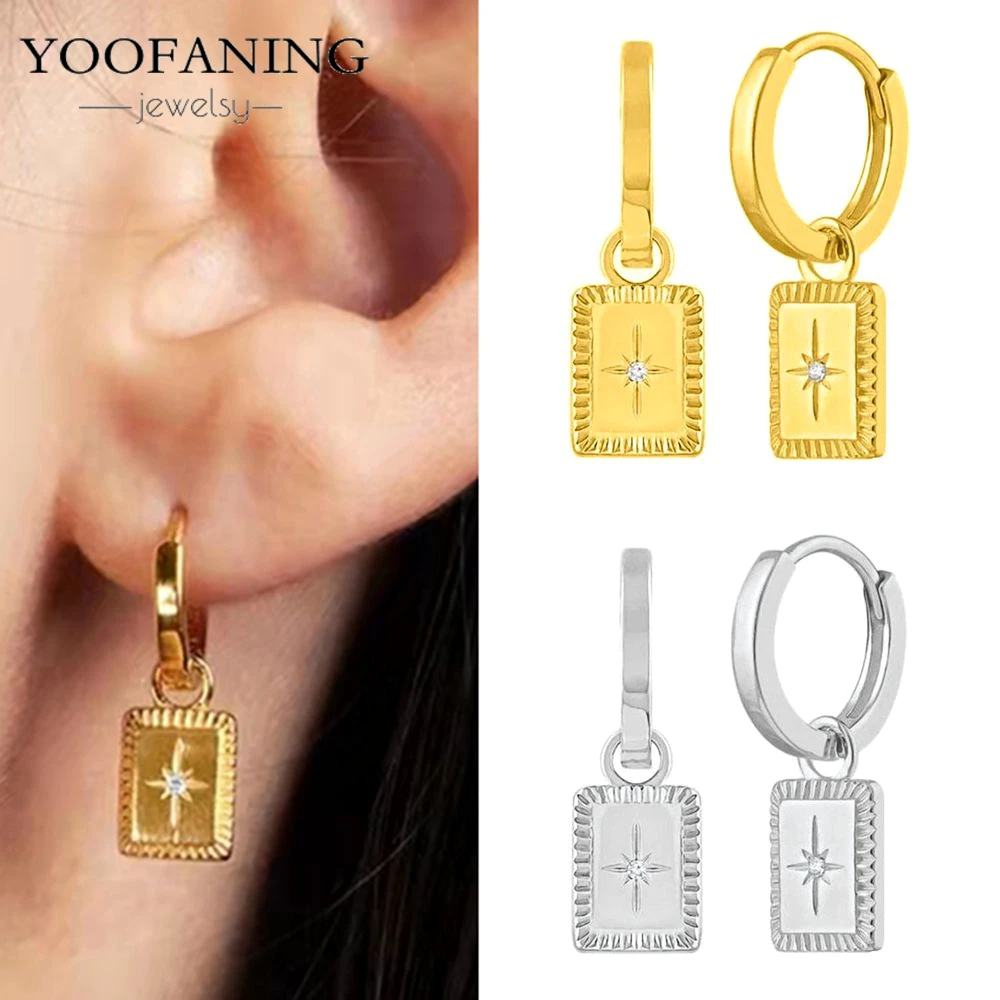 

925 Sterling Silver Ear Needle HighLuxury Gold Silver Hoop Earring Classic Star Moon Design Exquisite Earrings for Women Jewelry