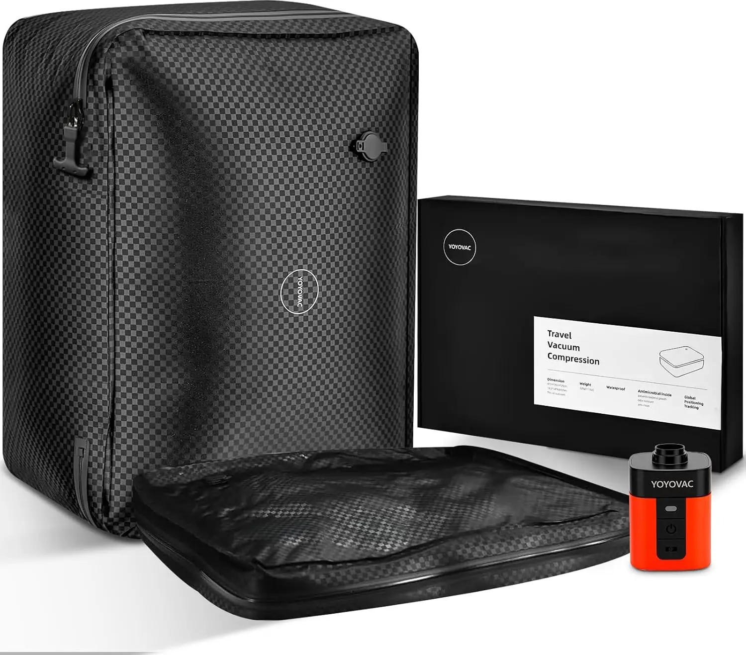 

Вакуумные пакеты с беспроводным насосом: компактная компрессия для багажа, многоразовые, подходят для чемоданов 20/24/28 дюймов (2 шт.)