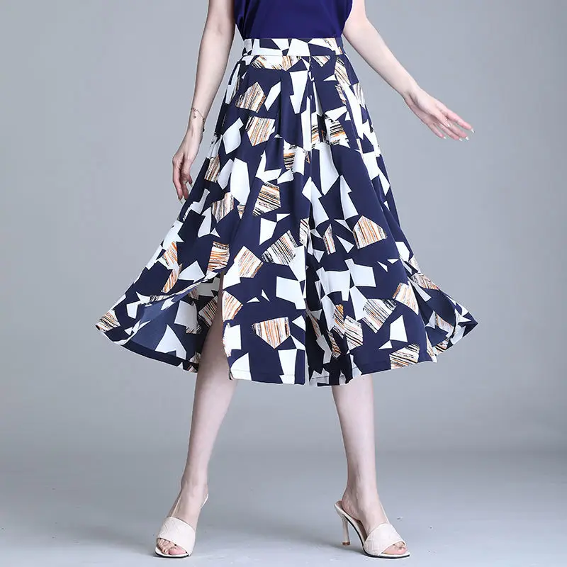 

Женские брюки с принтом, один размер, классические брюки, тенденции 2025, удобные эластичные комплекты среднего размера, оригинальные женские брюки, юбка