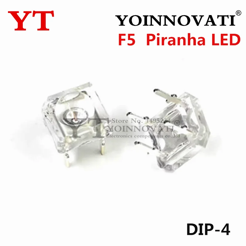50PCS F5 5mm Piranha LED Red WHITE Blue Green Yellow LED Diode Light Emitting Diodes 4-pins Diodes