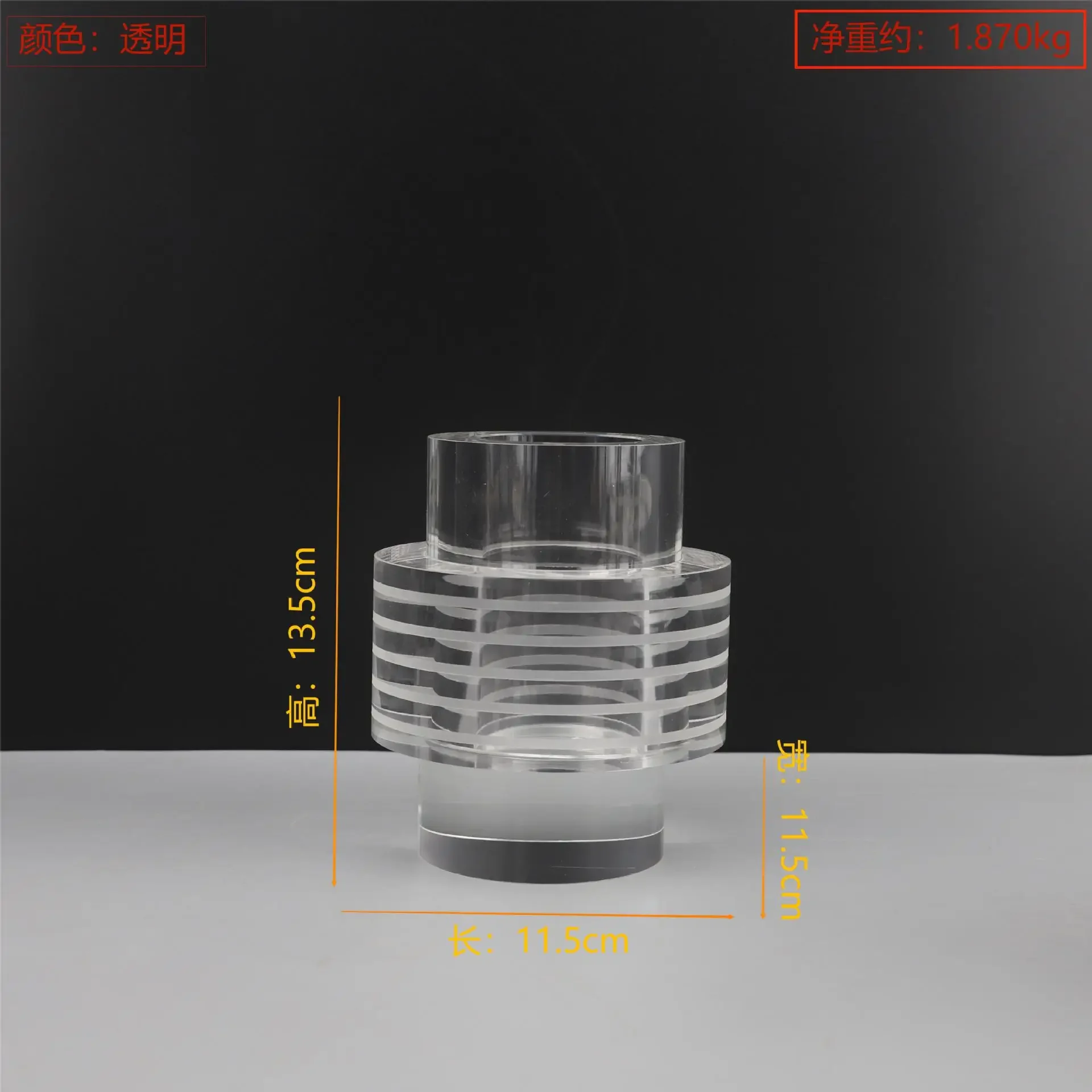 Moderno semplice cristallo trasparente rotondo a strisce fiore ornamento mobile TV tavolino soggiorno camera da letto decorazione della casa